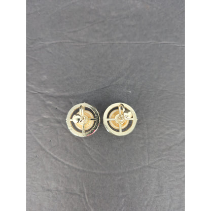 Vintage Gold Tone Faux Pearl Clip On Earrings Retro Statement Jewelry