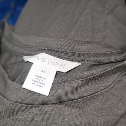 Caslon Women's Long Sleeve Scoop Neck Pima Cotton Tee in Grey Beluga XS NEW $29