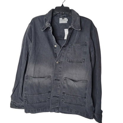 Topman faded denim black Chore Jacket Size XL NEW 3 pocket button up