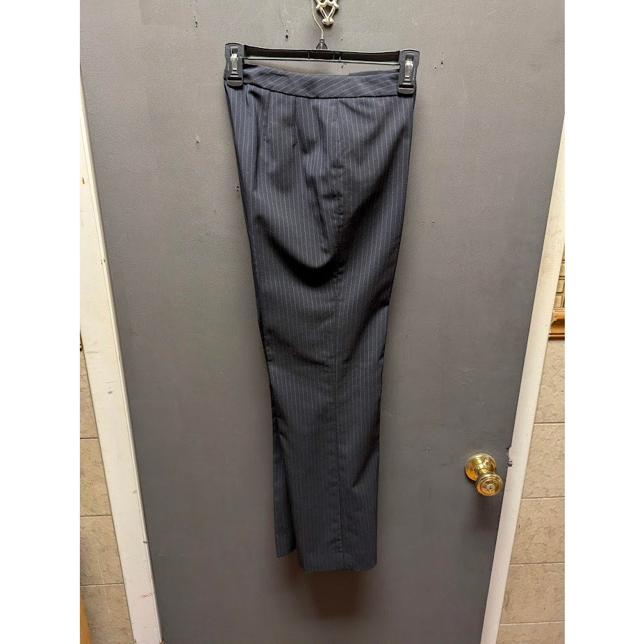 Alex Marie Navy Blue Pinstripe trouser Career Size 2P boot cut flat front
