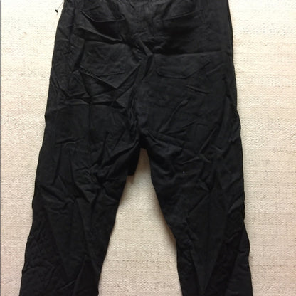 Caslon Linen Blend Black Cropped Pants with Raw Hem tie waist pockets NEW XS