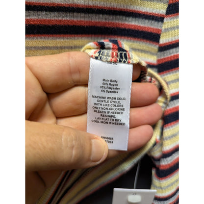 BP. cropped long sleeve mock neck striped top layering shirt Size Small NEW