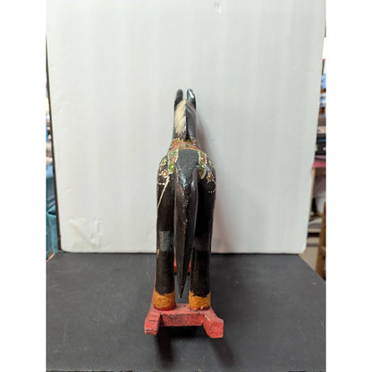 Antique Primitive Folk Art Painted Wood Rocking Horse Wanderer Romani 12” Wide
