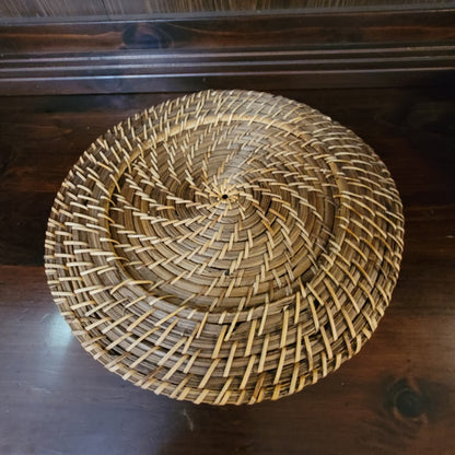 Set 6 Wicker Rattan Plate Chargers 13.75" Round Boho Rustic Farmhouse Placements
