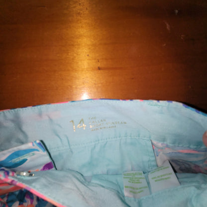 Lilly Pulitzer Callahan Shorts Size 14 Serene Blue Seas