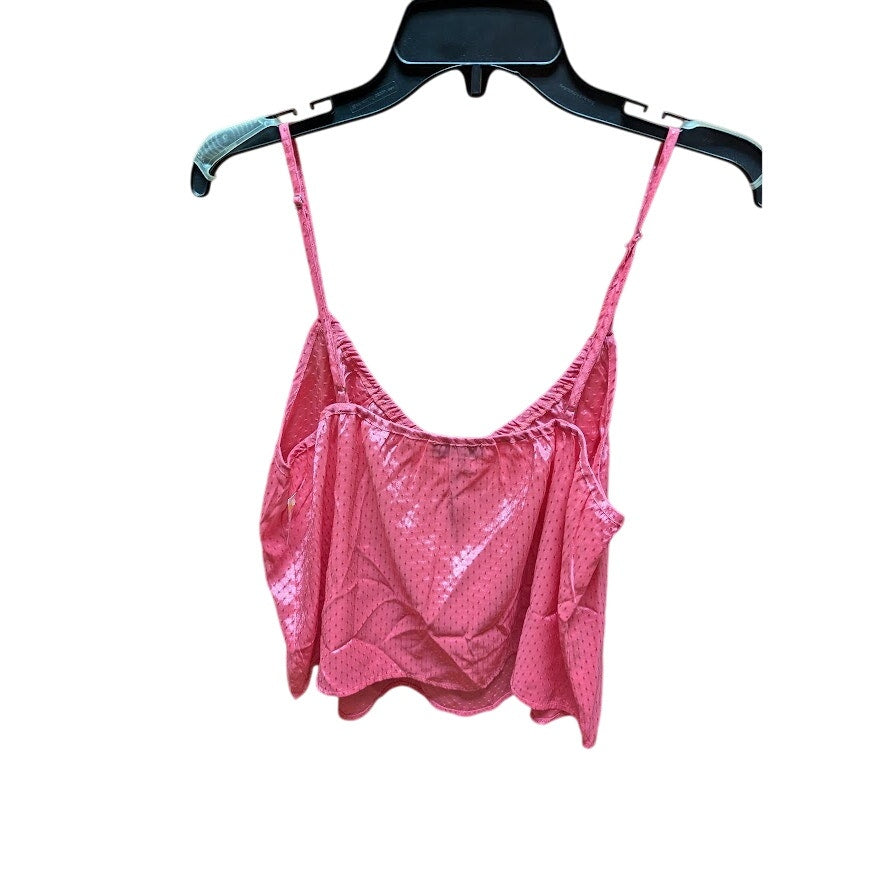 NSR Women's Lisa Dotted Crop Tank Top Camisole Pink Size Large NEW adjustable
