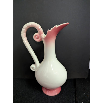 Vintage Hand Painted Lefton Pink Ewer Pitcher Vase Porcelain Japan