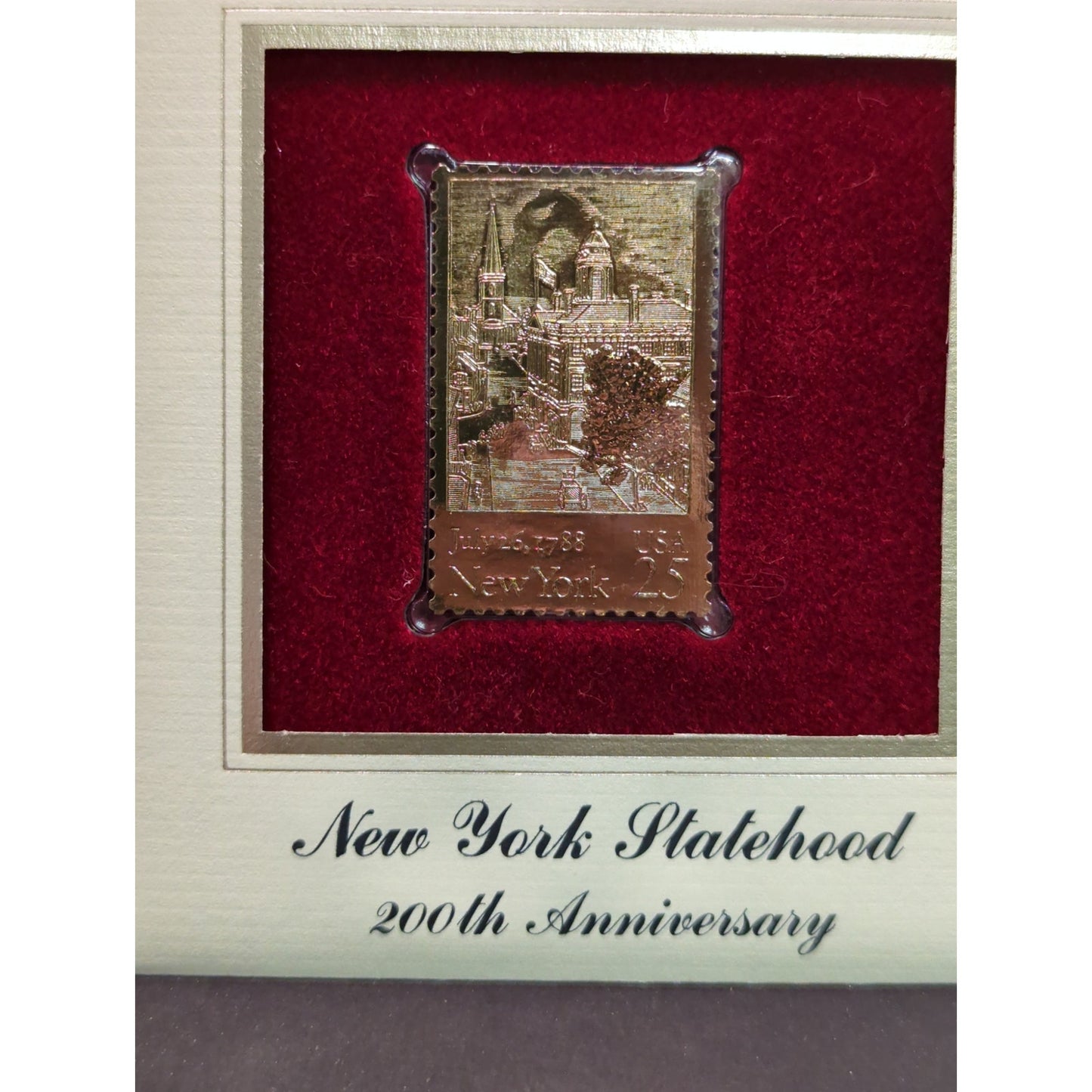 Golden Replicas of United States Stamps Collectible 22kt Gold 1988 NEW YORK