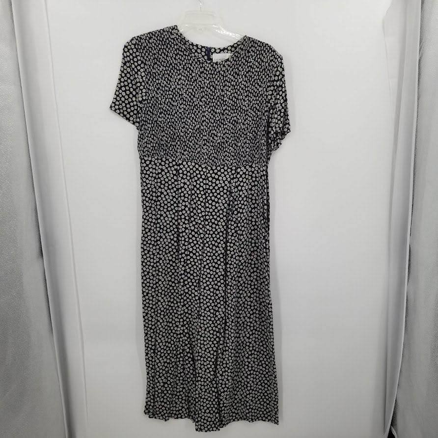 Halmode Petites SMocked Short Sleeve Floral Size 16 Dress shoulder pads PRAIRIE