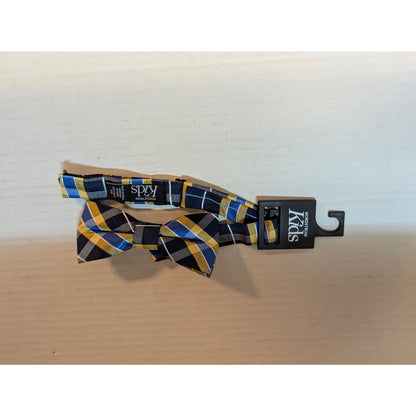 Nordstrom Kids Boys Plaid Pre-Tied Bow Tie Yellow Blue NWT
