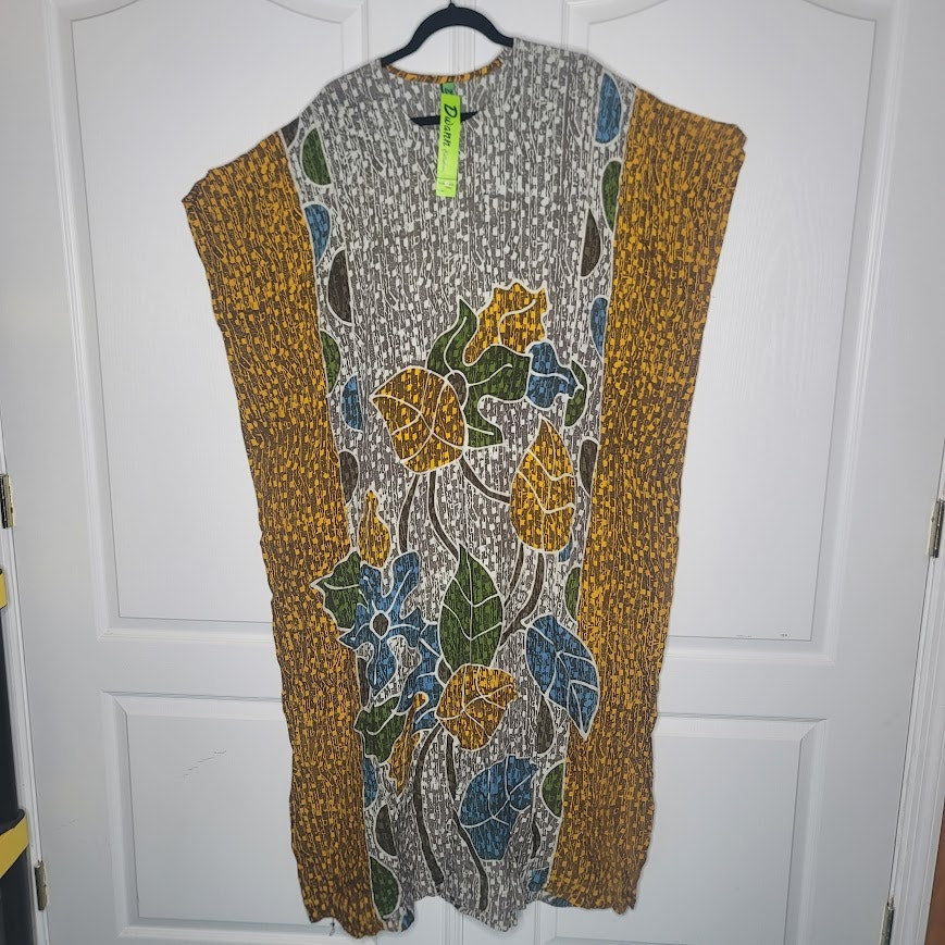 Womens House Dress ONE SIZE fits most Kaftan Beach CoverUp Cotton Colorful NEW