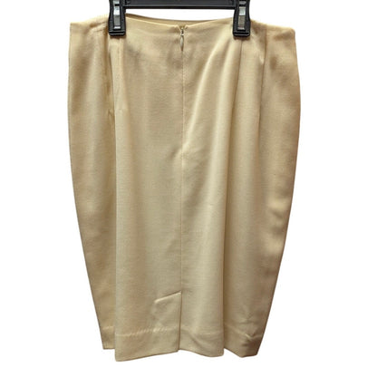 Vintage Ellen Tracy Yellow Wool Wiggle Skirt 8 Quiet Luxury 90s Vintage