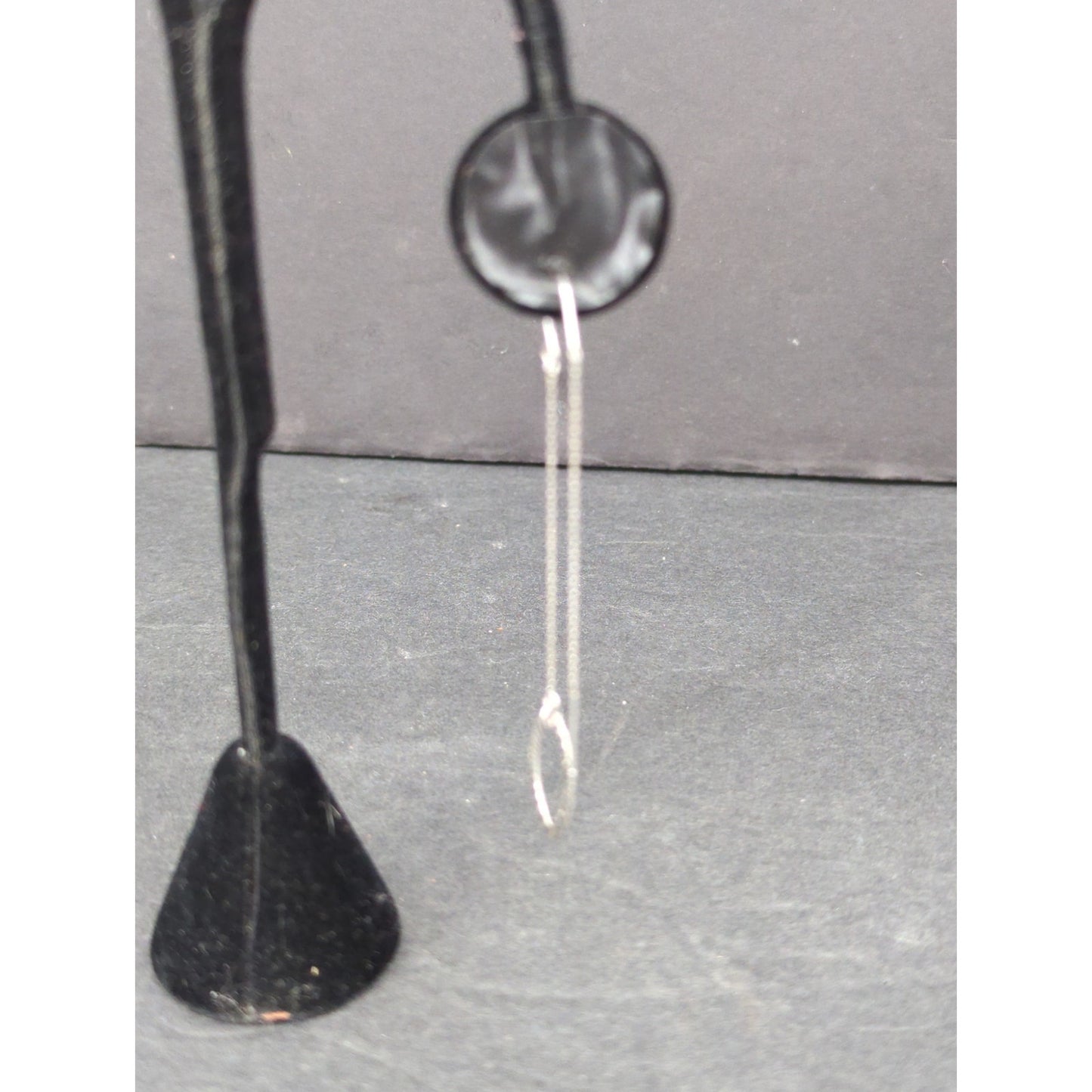 Vintage Minimalist Sterling Silver Teardrop Wire Dangle Earrings 925 Draping