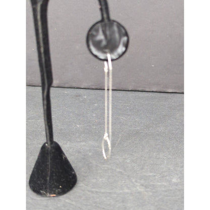 Vintage Minimalist Sterling Silver Teardrop Wire Dangle Earrings 925 Draping