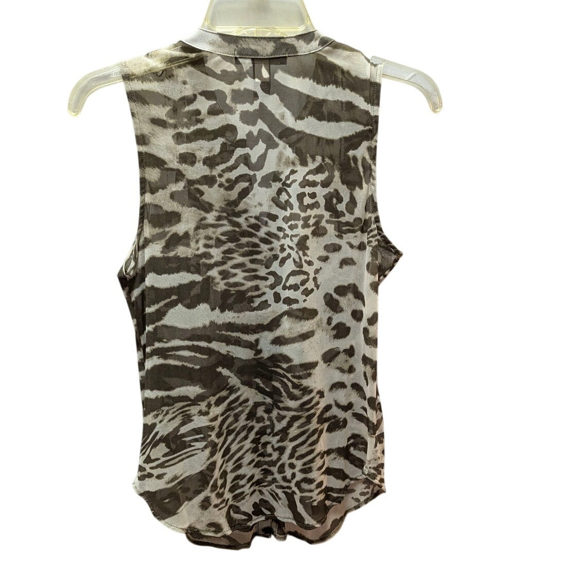 INC International Concepts Mixed Animal Print Mesh Tank Top Small Zebra Leopard