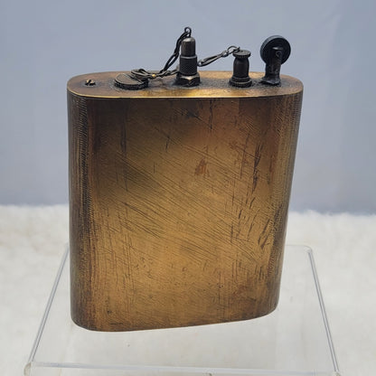 Vintage Antique Brass Oversize Flask Table Lighter Trench Art Military Steampunk