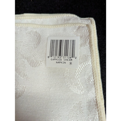 Vintage Fashion Industries White Jacquard Damask Napkins Set of 6 Floral 17"