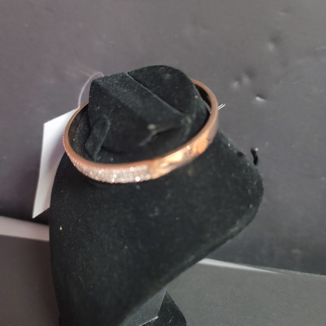 Kate Spade Rose Gold Clear Crystal Bangle Bracelet NEW Flush Clasp