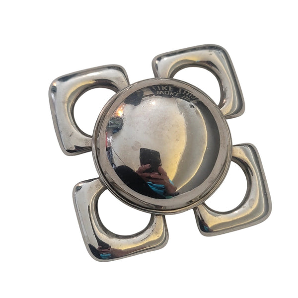 Geometric Quatrefoil design Sterling Silver Brooch Pin Pendant Modernist MCM 60s