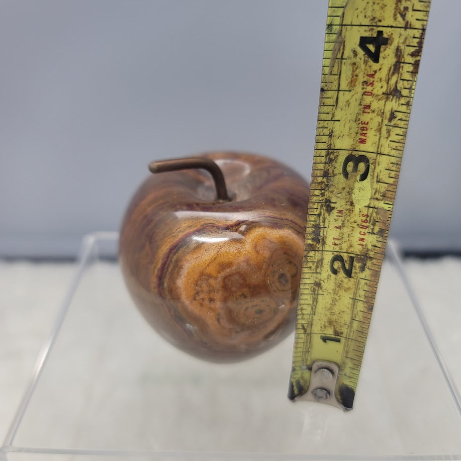 Ten Thousand Villages ONYX apple Copper Stem Paperweight