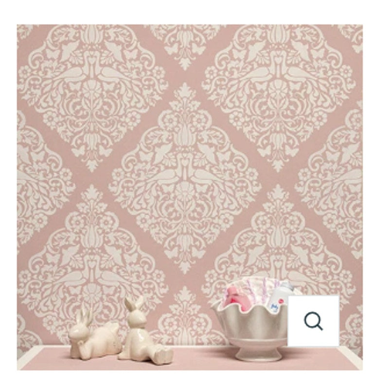 Royal Design Small Love Birds Lace Damask Wall Stencil (62065) - 15.5"w x 19.8"h
