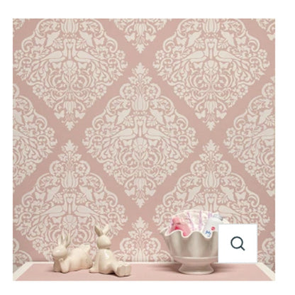 Royal Design Small Love Birds Lace Damask Wall Stencil (62065) - 15.5"w x 19.8"h