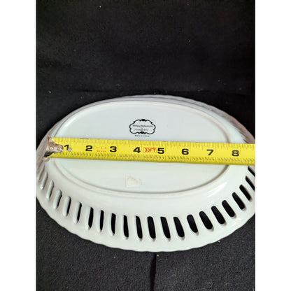 Godinger Antique Reflections White Ceramic Reticulated Oval Platter