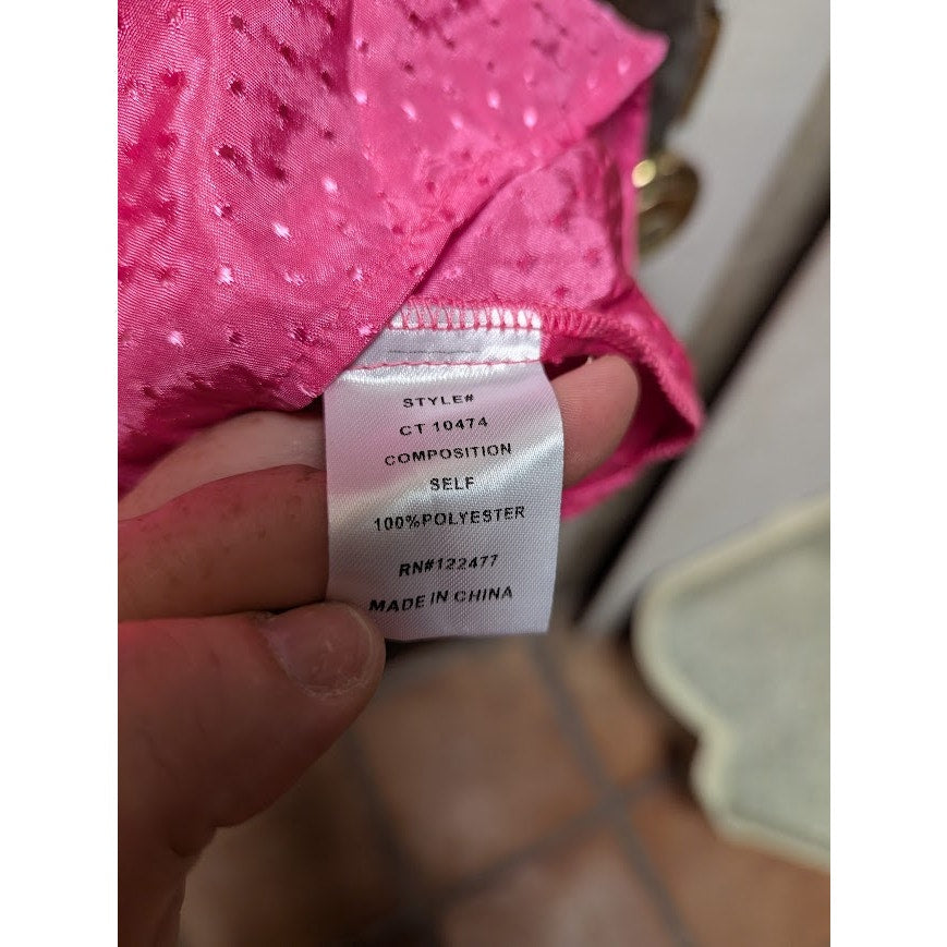 NSR Women's Lisa Dotted Crop Tank Top Camisole Pink Size Large NEW adjustable