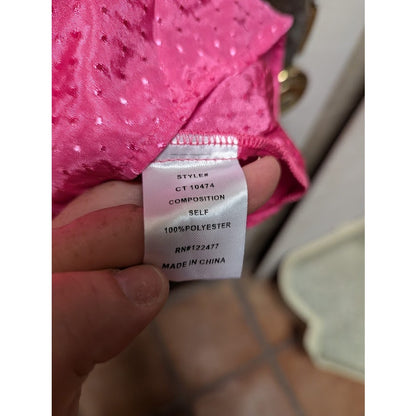 NSR Women's Lisa Dotted Crop Tank Top Camisole Pink Size Large NEW adjustable
