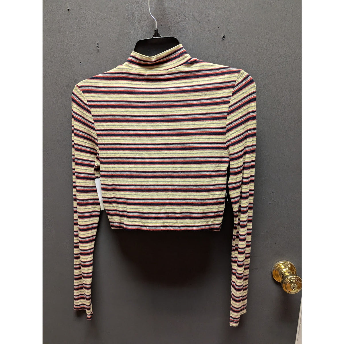 BP. cropped long sleeve mock neck striped top layering shirt Size Small NEW