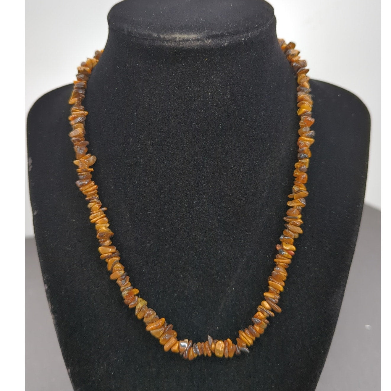 Vintage Fashion Necklace earthtone chippy stone shell boho