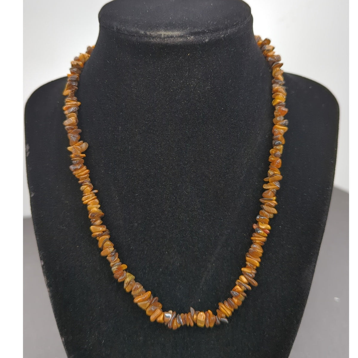 Vintage Fashion Necklace earthtone chippy stone shell boho