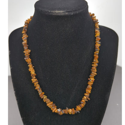 Vintage Fashion Necklace earthtone chippy stone shell boho