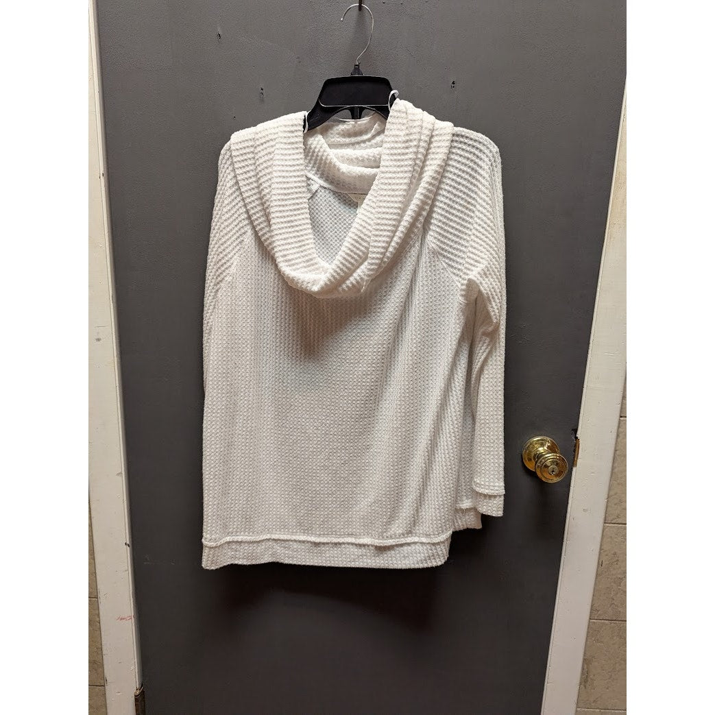 caslon cowl neck waffle knit tunic top ivory cloud Turtleneck Sweater XL