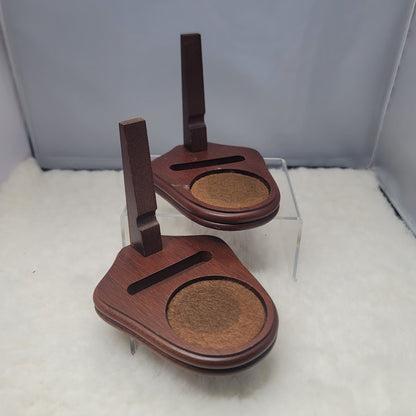 Bard's Teacup Display Walnut Cup and Saucer Stand, 4.25" H x 4" W x 5" D