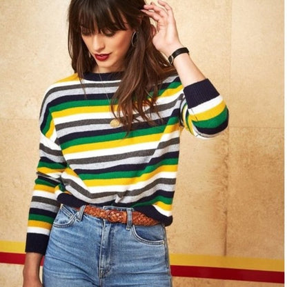 Court & Rowe Long sleeve Pullover Sweater Size Medium Multicolor Striped NEW