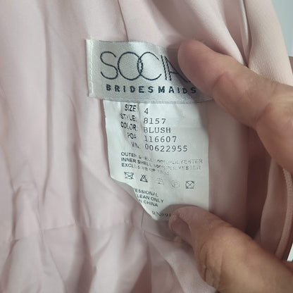 Social Bridesmaid Size 4 Blush Sleevless Maxi Bridal Style 8157 Dress chiffon