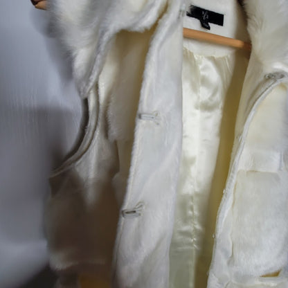 RLZ Faux Fur Sleeveless Vest Large Plush Front Pockets