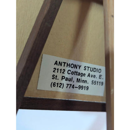 Vintage Anthony Studio Mini 6" Oil Painting on Wood Easel St. Paul MN Landscape