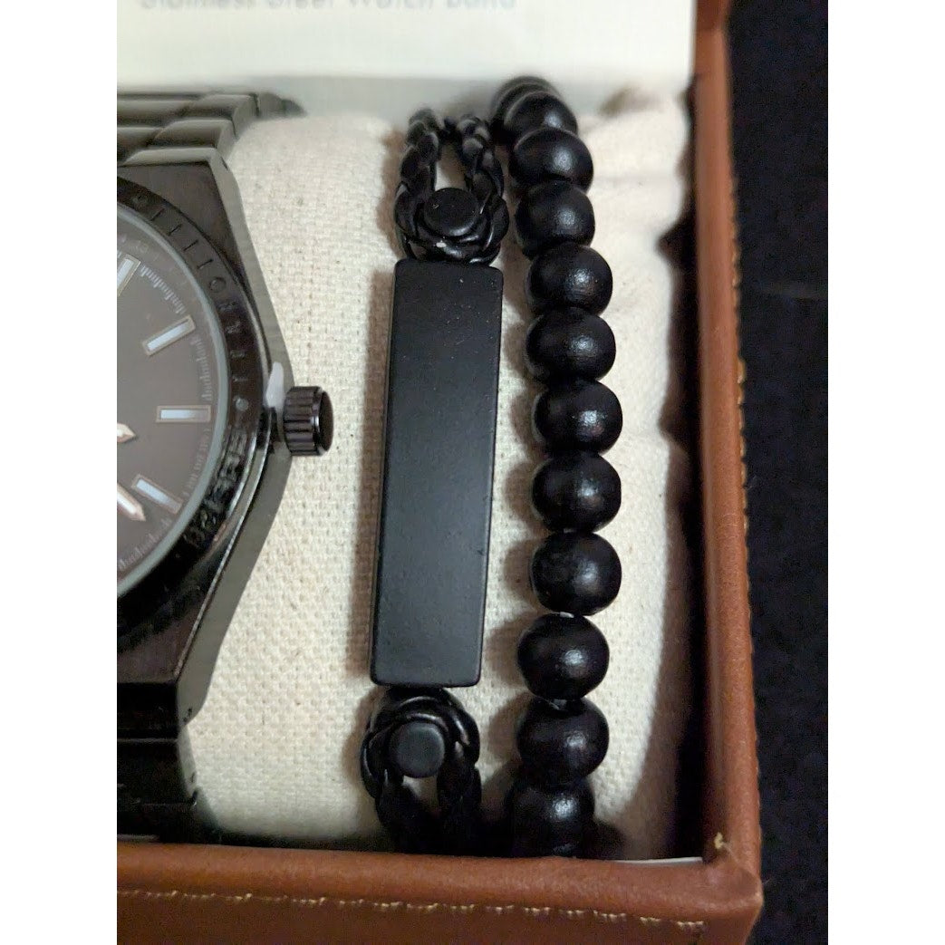 Lucky Brand Watch with bracelet in Box NEW Black Mens gift set