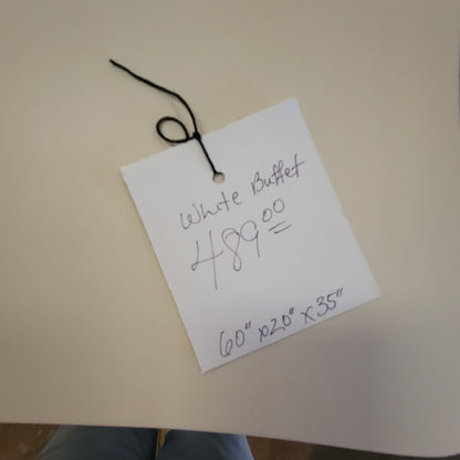 Secondhand Sandies: White wood duncan phyfe style drawers and shelves buffet sideboard