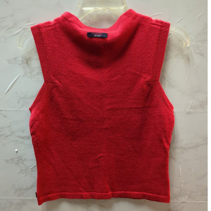 Tommy Jeans Vintage Red Black White Plaid Knit Sweater Vest Medium Sleeveless