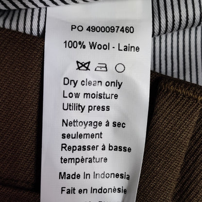 Hart Schaffner Marx Men's Tan 100% Wool Dress Pants Tailored Trousers 36x36
