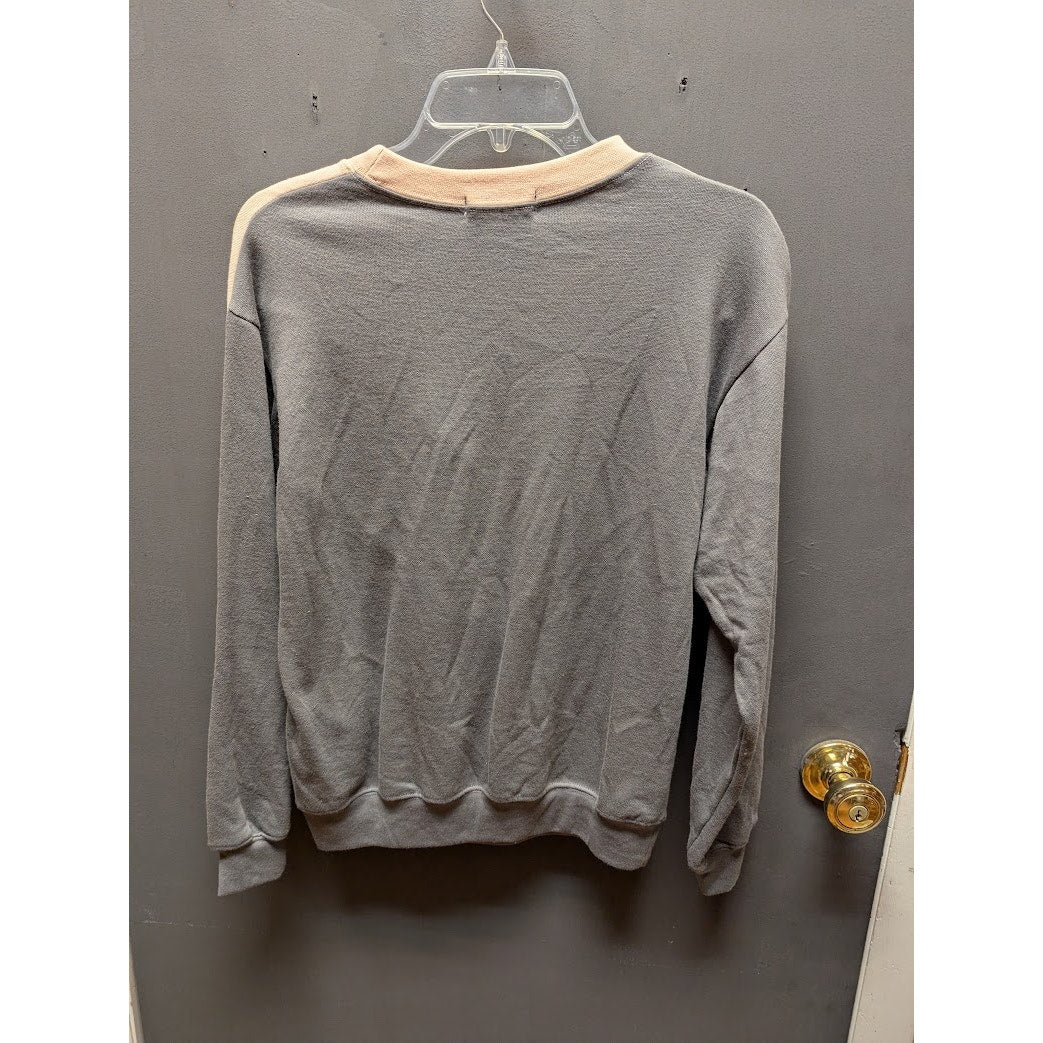 sUBURBAN rIOT  Size XS sweatshirt Chevron colorblock pink white gray long sleeve