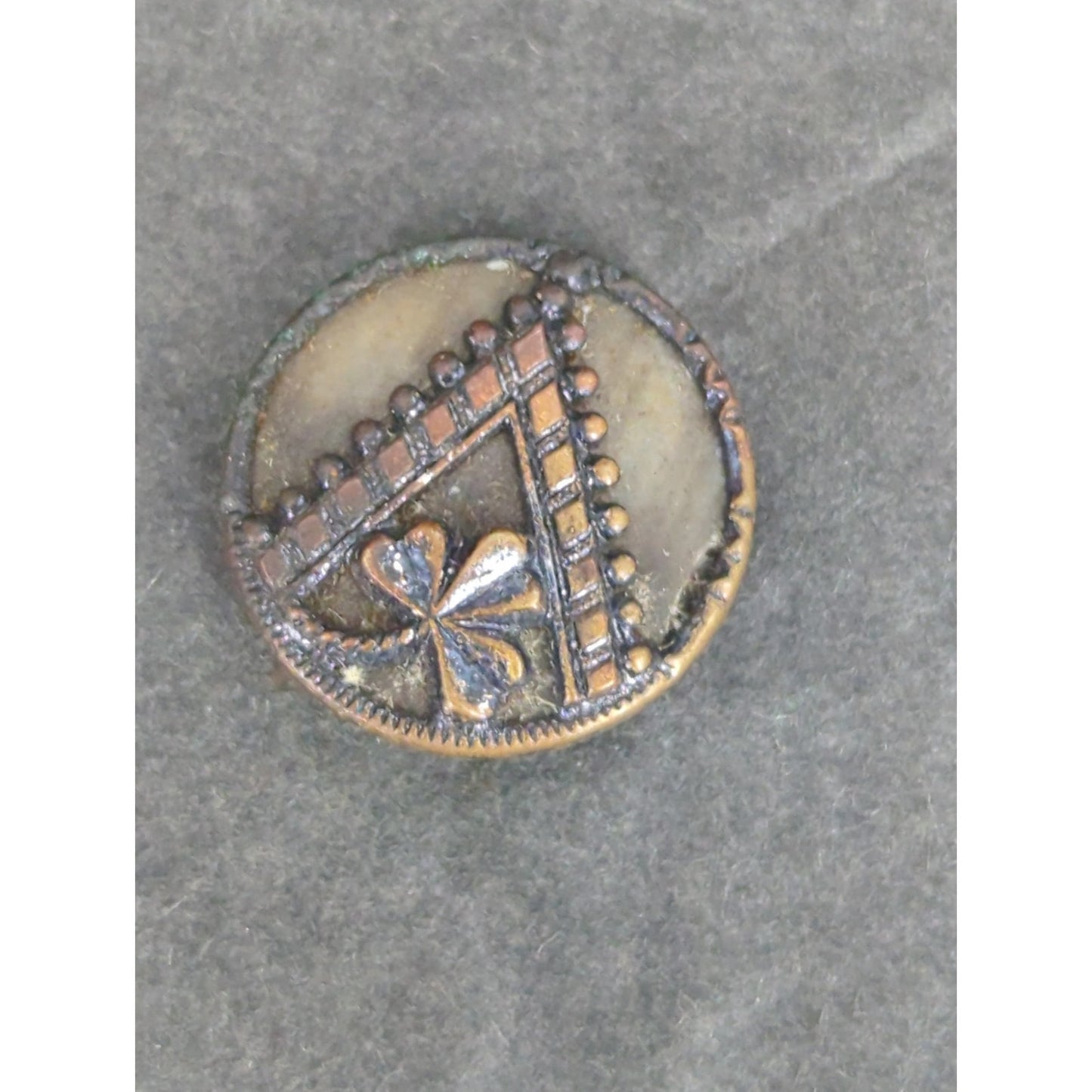 LOT FF of 10 Antique Vintage Victorian Brass Mixed Materials Buttons ESTATE FIND