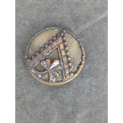 LOT FF of 10 Antique Vintage Victorian Brass Mixed Materials Buttons ESTATE FIND