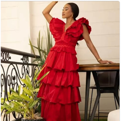 NEW Flamenco Tango BLUE Multi Tiered Dress youth large DANCE Fiesta Formal