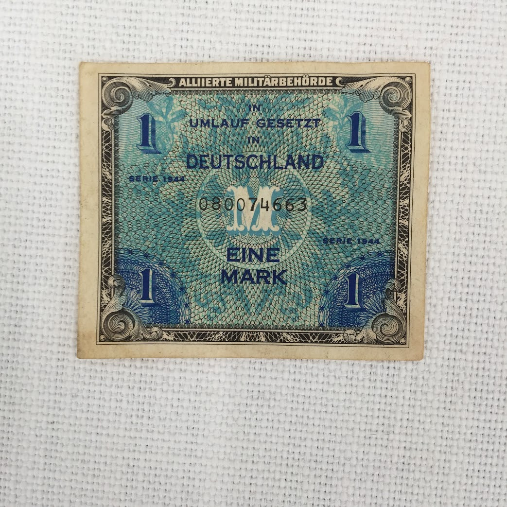 1944 Germany 1 EINE mark Allied Military Currency American Occupied Zone WWII