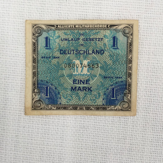 1944 Germany 1 EINE mark Allied Military Currency American Occupied Zone WWII