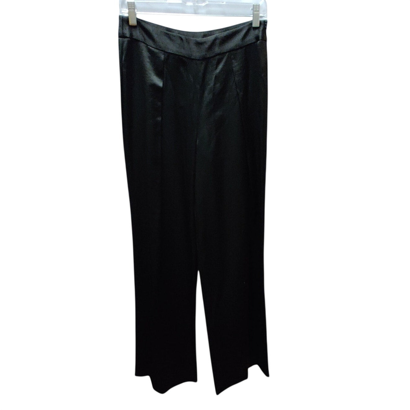 Antonio Melani Size 4 Satiny Shiny flat front side zip wide leg Pants Evening